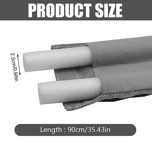HIULLEN Tochtstopper voor deuren, deurafdichting, dubbele afdichting, tochtstopper, windstopper voor warmte-isolerend en energiebesparend, tochtstopper tegen tocht en lawaai (grijs) - Image 6