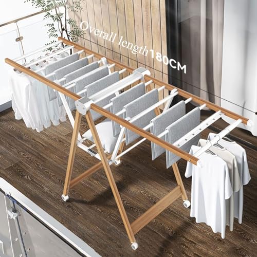 Stendibiancheria pieghevole portatile da pavimento, stendibiancheria pieghevole in lega di alluminio, stendibiancheria con altezza regolabile, stendibiancheria indipendente con portascarpe (160 cm/5,2
