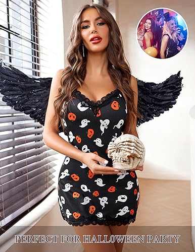 Image of Avidlove Womens Nightgown Sexy Lace Sleepwear V Neck Full Slip Chemise Lingerie Cotton Night Gowns Babydoll Sleepshirt