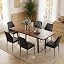 Walnut Table + 6 Black Chairs D