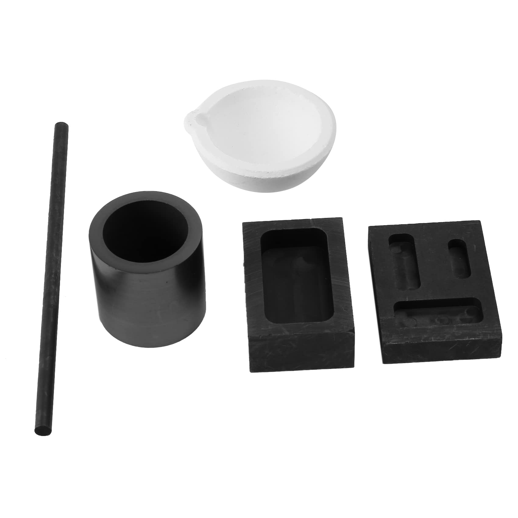 Lot de 6 poêles à fondre à la chaleur - Pour bijoux en métal et or - Godets en graphite - Pour faire fondre des bijoux - Pour une expérience chimique
