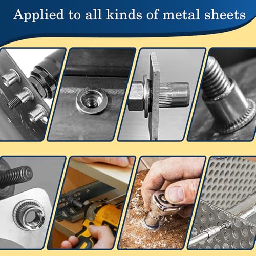 Image of 1 /4''-20 UNC Rivet Nut, 88Pcs 304 Stainless Steel Flat Head Rivnut Threaded Insert Nutsert