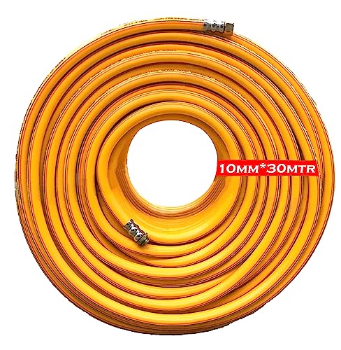 Image of DVI 10MM 5 Layered Heavy Duty High pressure hose pipe for bike /car wash, gases, pesticides spray, water delivery, household cleaning (DVI (10MM) 30 MTR HOSE PIPE)