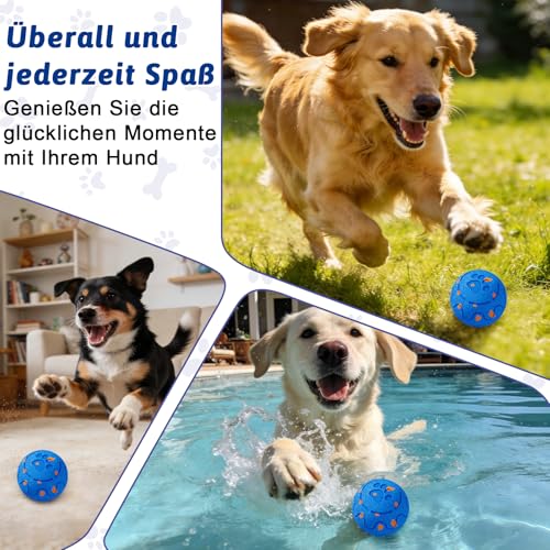 Interaktiver Spielball für Hunde, Hundespielzeug Ball, Intelligenter Selbstbewegender Hundeball, Hundeball Unzerstörbar, Self Moving Dog Ball, Hundespielzeug Elektrisch, für Mittlere Große Hunde(Blau