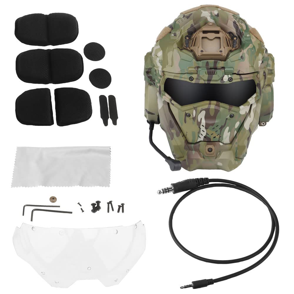 ACEXIER Casque d'assaut Tactique II avec Masque Casque Anti-buée Ventilateur Militaire Chasse Airsoft Casque CS Paintball équipement de Protection intégral
