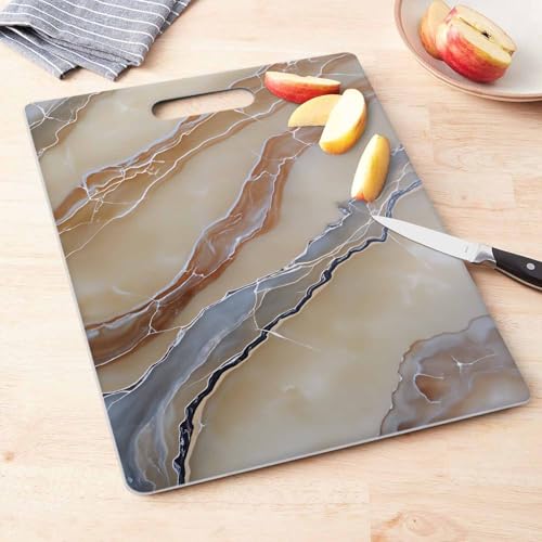 Tabla de Cortar Yekiua Onyx Marble 40.39 cm x 25.40 cm x 0.51 cm con Mango, Diseño Marmolado, Plástico, Apta para Lavavajillas miniatura 4