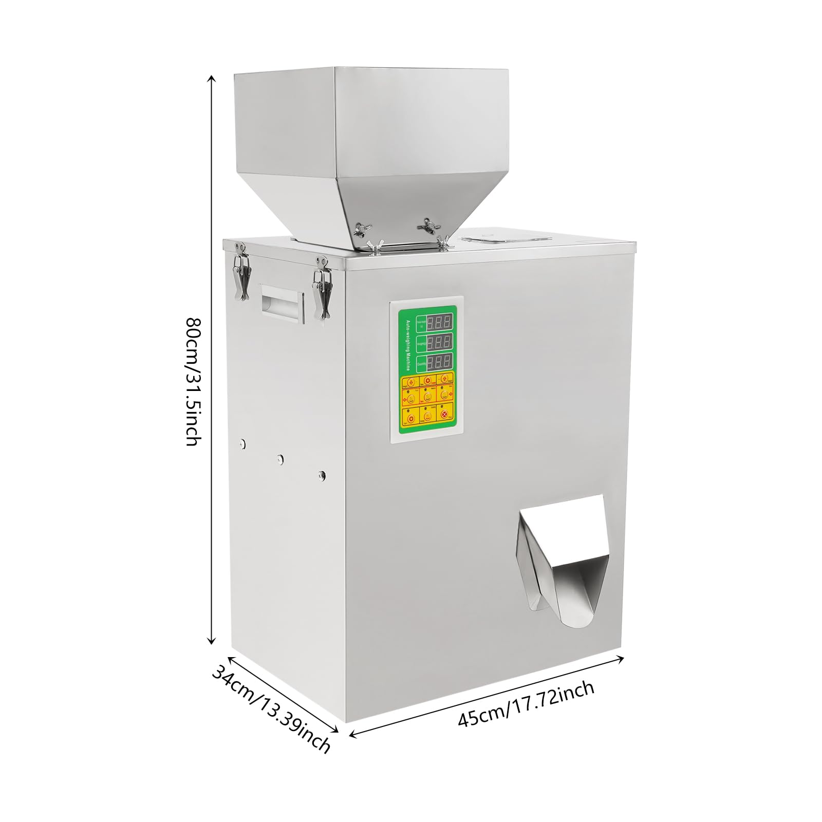 CUBELLIN 200?W Automatic Digital Control Filling Machine 10?500G Dispensing ±2G Accuracy Filler Machine with Foot Pedal & Data Port Stainless Steel Weighing Filling Machine