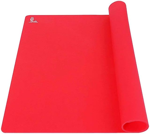 Non Stick, Double Thickness Silicone Pastry/Baking Mat Extra Large- for Heat Resistant Nonskid Placement Mat, Countertop Protector, Art and Craft Mat 60 × 40 cm (Red, 40×60)