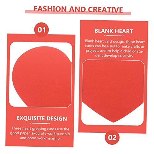 STOBOK 40pcs Love Card Heart Shaped Cards Heart Die Cuts Large Heart Paper Cutouts Heart Decor Heart Decorations Mold Kit Small Cards Valentines Cards Valentine Card Kit Red Love Paper - Image 4