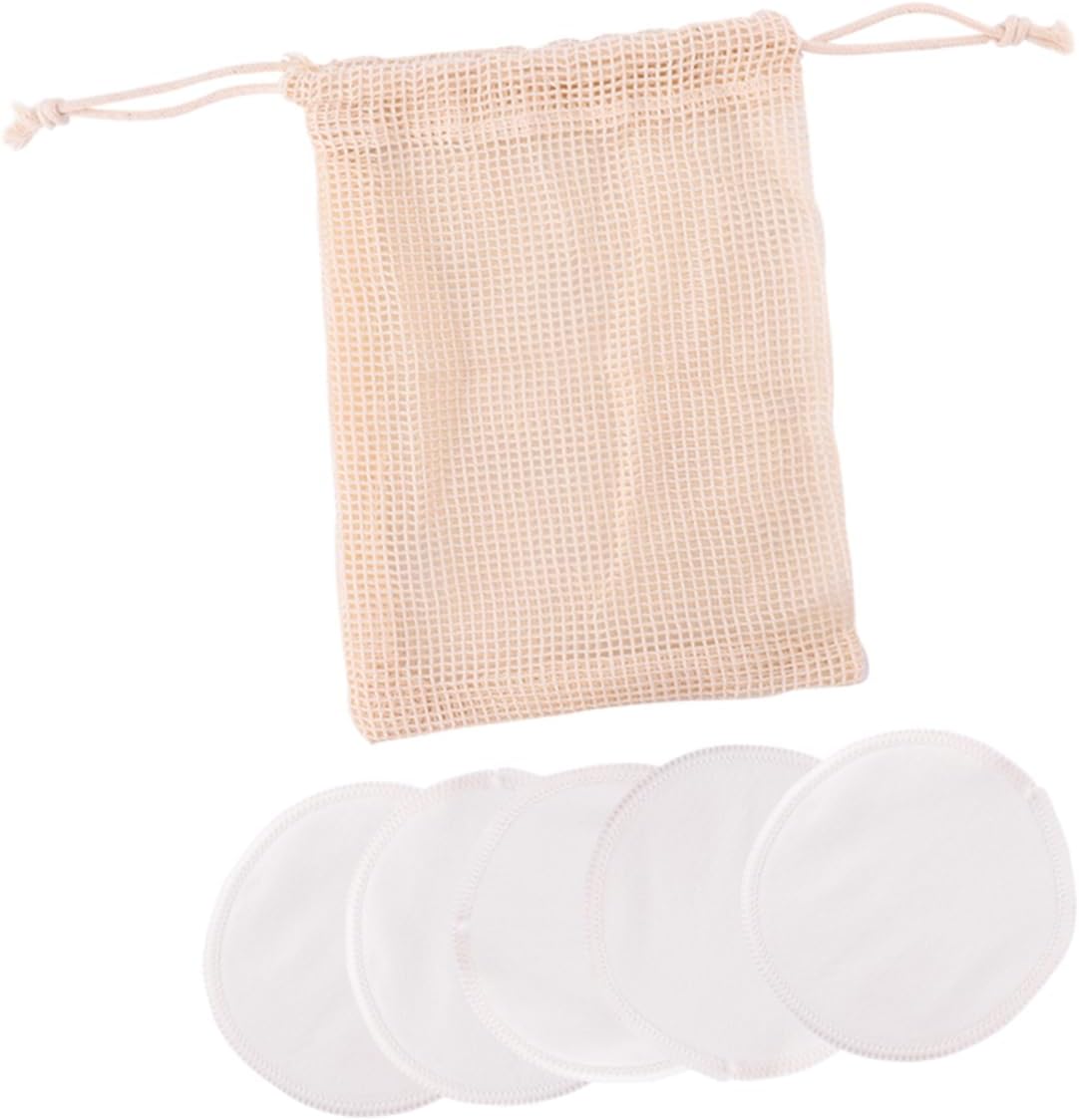 Mikinona Reusable Makeup Remover Pads 6pcs Bamboo Fiber Gentle Cleansing Rounds Storage Bag Perfect for Face