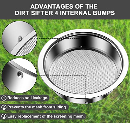 Tamis de jardin amovible pour filtration de sable, compost et bonsaï