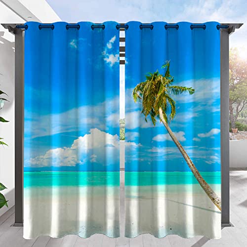 Custom Outdoor Curtains For Patio, Personalized Curtain With Photo Text, Customized Waterproof Darkening Decorate Curtains For Patio Gazebo Pergola -W63 X L72 #TOP2