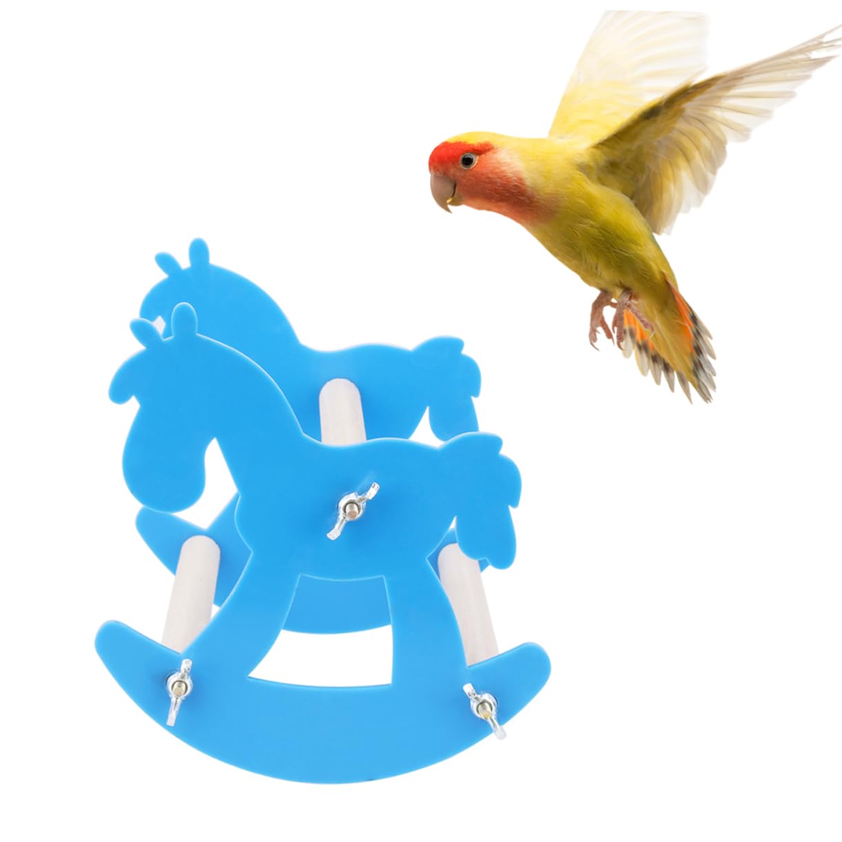 Beaupretty 3pièces Jouet à Mordre pour Perroquet Balancoire Et Acrylique pour Oiseaux Support De Couleur Aléatoire