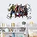 T-YU Wandaufkleber mit Superhelden-Motiv, abnehmbar, für Kinder, Jungen, 3D-Avengers, Spider-Man, Wandaufkleber, Abziehbild und Aufkleber für Wände, Wohnzimmer, Heimdekoration (40 x 60 cm)