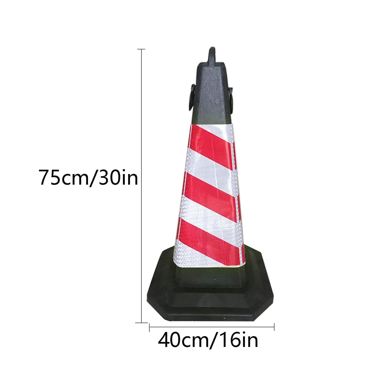 Cônes de sécurité en Caoutchouc avec réfléchissant et poignée, cônes de sécurité routière Robustes de 30 Pouces, cônes de Danger for Le contrôle de la Circulation (Color : A, Size : 2PCS)