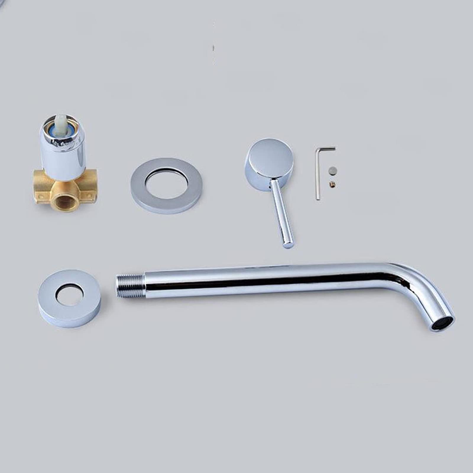 ottonato, miscelatore a parete, rubinetto rubinetti bagno lavabo, miscelatore rubinetto a parete lavabo bagno incasso, rubinetto miscelatore acqua calda-oroscissione_20cm
