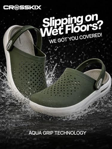 Image of Crosskix AeroComfort 2.0 Men's Lightweight Sport Clogs - Breathable EVA Slip-On Water Shoes with Arch Support and Adjustable Heel Strap