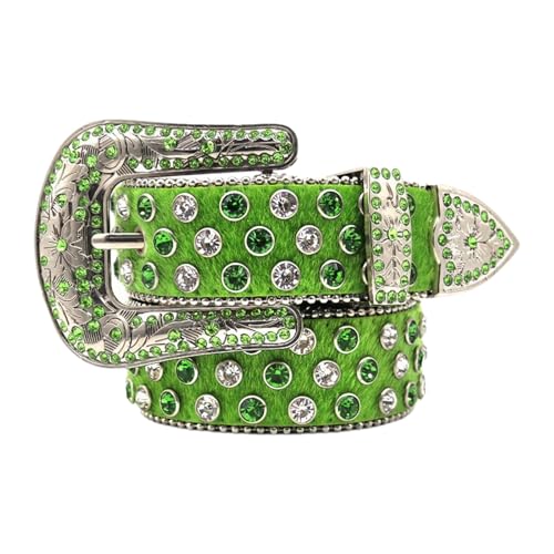 Waist Belt Glinting Crystal Green Punk Waist Chain Heavy Duty Jeweled Rhinestones Street Dance Jeans Belt