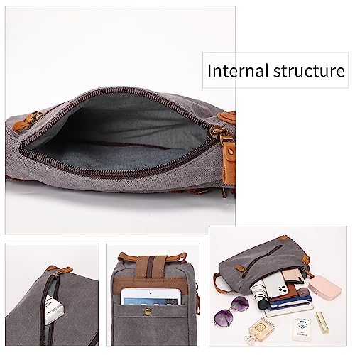 Image of KL928 Canvas Sling Bag crossbody Bags Small Backpack Pack Travel Purse convertible purses for Women Men