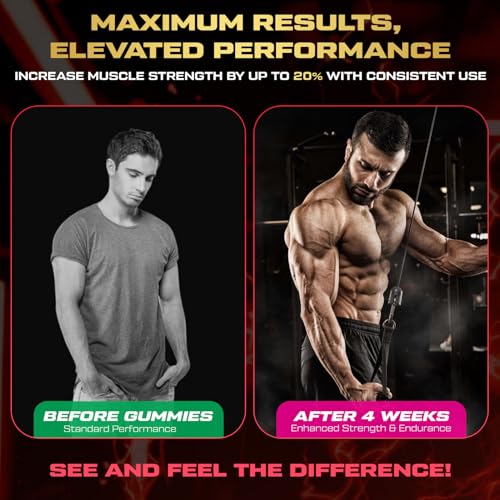 Image of Creatine Monohydrate Gummies for Men & Women,Creatine Gummies Sugar Free with L-Taurine, BCAA 2:1, B12 B6 for Boost Strength, Focus & Endurance, Vegan, Non-GMO, Strawberry, 120pcs