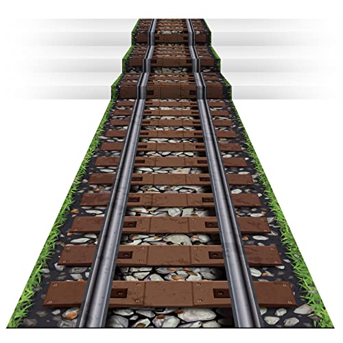 TaoBary 1 Pcs Express Train Party Decoration Railroad Track Aisle Runner 24 Inch x 10 ft Western Train Party Decorations Wild West Theme Runner Cover for Birthday Indoor Outdoor Supply