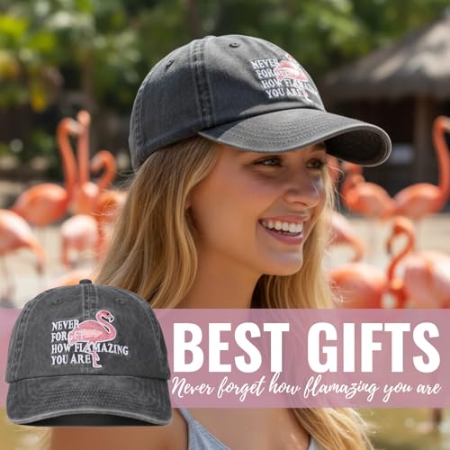 Image of InnoBeta Flamingo Gifts for Women Flamingo Lovers, Adjustable Vintage Baseball Cap Washed Cotton Embroidered Hat