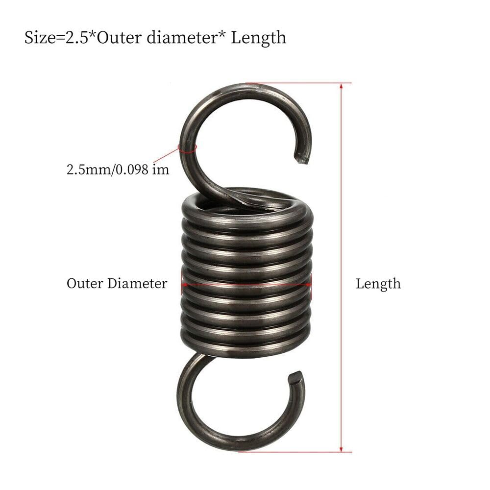 1Pcs Spring Steel Hook Extension Spring Wire Dia 2.5mm Length 55mm-500mm OD 13mm-25mm (2.5 * 16 * 120mm)