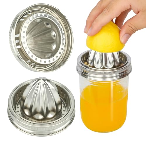 2 Pcs Stainless Steel Juicer Manual for 3.38" Wide Mouth Mason Ja...