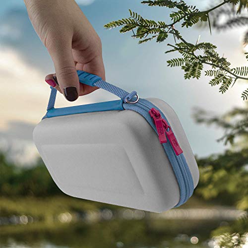 Image of Orzly Case for Nintendo Switch Lite - Portable Travel Carry Case with Storage for Switch Lite Games and Accessories [Grey /Blue with a tint of Pink Special Edition]