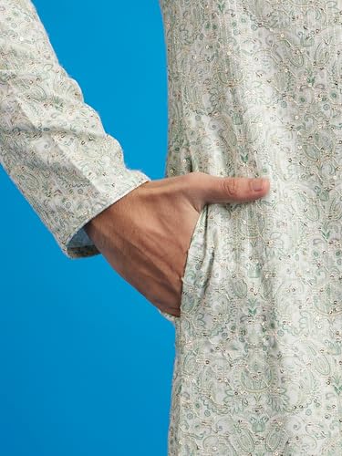 Image of DIWAS BY MANYAVAR Men's Cotton Blend Printed|Sequined Kurta (1pc)