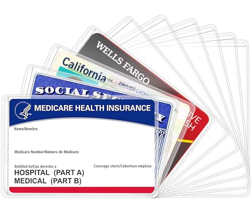Boduoyejieyi 10 Pack New Medicare Card Holder Protector Sleeves，12Mil Clear PVC Waterproof Medical...