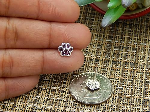 Image of 925 Sterling Silver Paw Print Stud Earrings (Choose Your Style) (Nickel Free)