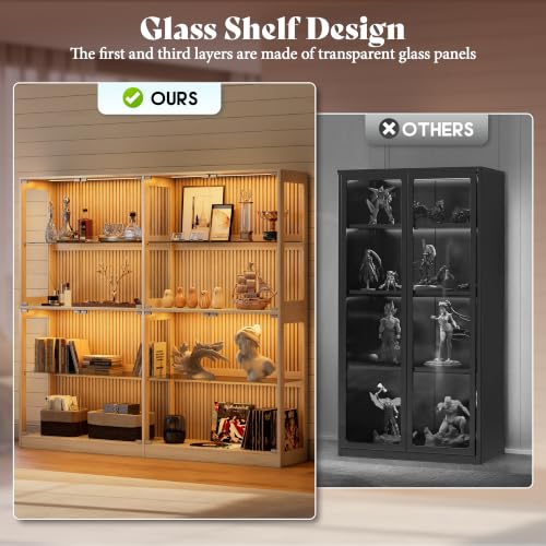 Image of AMERLIFE 75-Inch RGB Display Cabinet with Glass Shelves