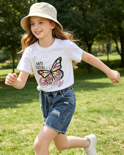 Image of 9-16Y Tween Girl Clothes 2 Piece Short Sleeve Heart Print Top and Shorts Teen Girl Summer Outfits Short Set