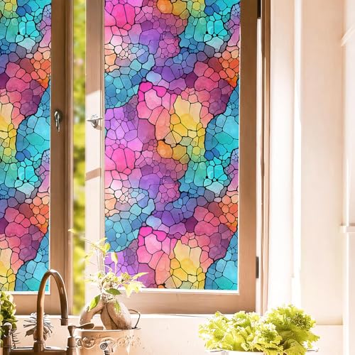 Vinilo adhesivo decorativo para ventana multicolor 15.7x118 pulgadas