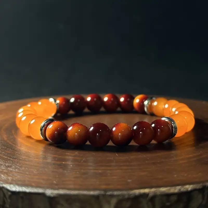 Pulsera de Ojo de Tigre para Hombre con Piedra Naranja miniatura 6
