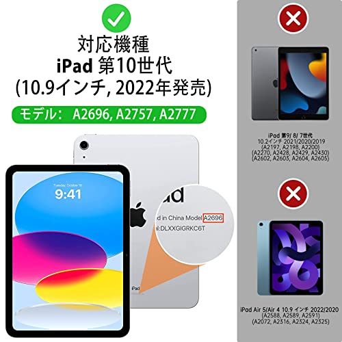 Timecity iPad 第10世代 ケース 2022モデル対応 耐衝撃 Timecity iPad 十世代 10.9インチ ケース 360度回転スタンド 保護フィルム内蔵 ペン収納 頑丈 肩紐 ハンドストラップ付き 肩掛け 落下防止 耐久性 多機能 工事現場 子ども iPad 第十世代 カバー (ダークブルー)