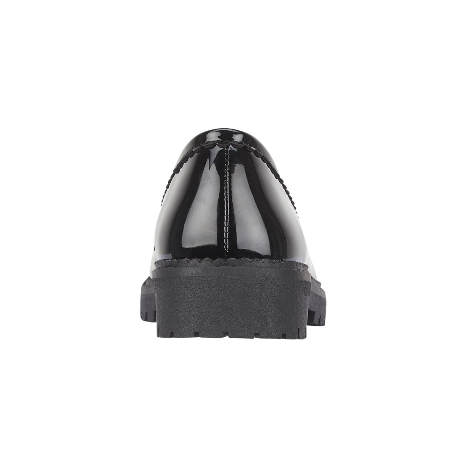 A2Z 4 Kids Mocassins pour filles - Noir - À enfiler - Bordure en forme de cœur - Semelle épaisse - Confortable - Durable - Pour la rentrée scolaire - Pointure 38 - Pour enfant à 36