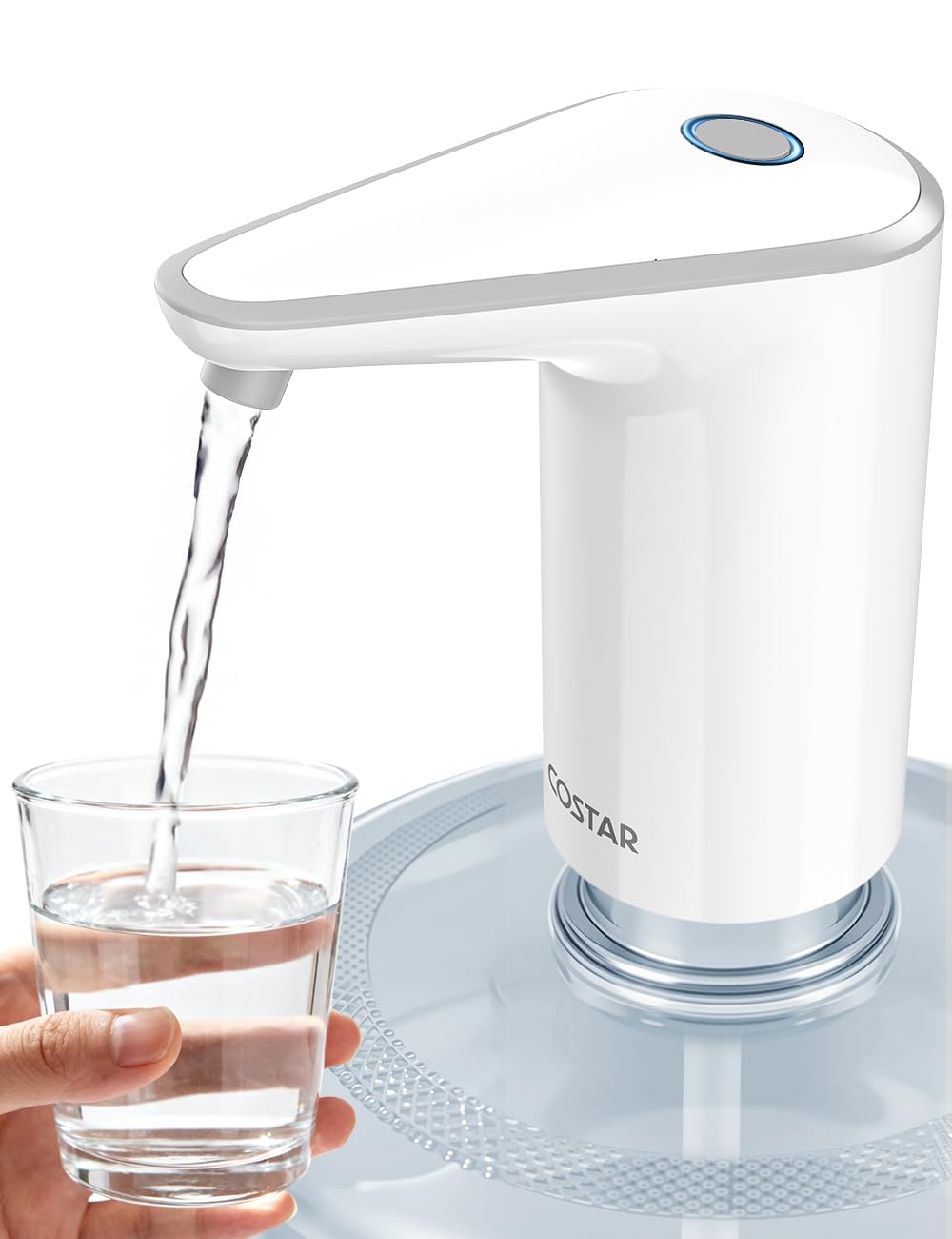 Costar Automatic Water Dispenser Pump - USB Rechargeable Electric Mini Water Pump for 20 Litre Bottle Can, Portable Drinking Water Pump for Home, Office, Camping, and Parties (Smart White)-image-37