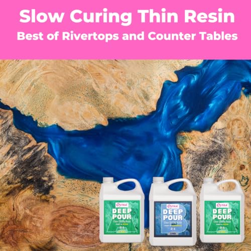 Image of Oytra Casting Deep Pour Epoxy Resin & Hardener 2:1 Ratio Crystal Clear Transparent Liquid for Wood River Table Top Large Mould Casting Preservation & DIY Art Projects High Gloss Finish (6 Kg)