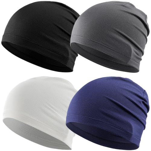 Image of WTACTFUL 1-2-4 Pack Cooling Skull Cap Men Women, 3D Mesh Breathable | Moisture-Wicking, Quick-Drying, Lightweight, Deep Fit for Long Hair & Braids, Hard Hat Liner, Motorcycle Cycling