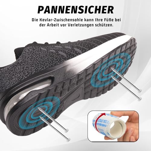 Furuian Veiligheidsschoenen voor dames en heren, werkschoenen, licht, sportief, ademend, beschermende schoenen met stalen neus, sneakers (36 EU, blauw Furuian Veiligheidsschoenen voor dames en heren, werkschoenen, licht, sportief, ademend, beschermende schoenen met stalen neus, sneakers (36 EU, blauw