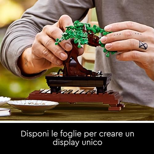 Botanicals Albero Bonsai - Kit di Piante Artificiali, Modellino da Costruire di Alberello con Vaso, Decorazione per la Casa, Idee Regalo per Adulti, Donna o Uomo - 10281 - Lego - Immagine 3