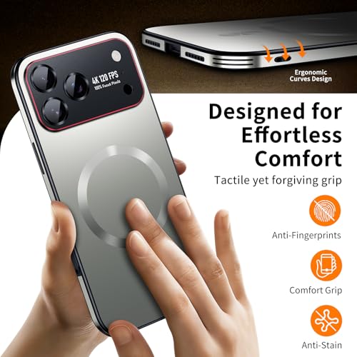 Image of for iPhone 17 Pro Max Case,Slim Design Compatible with MagSafe,Strong Magnetic Shockproof Military-Grade Protection for Screen & Camera Cover Case for 17 Pro Max,Silver
