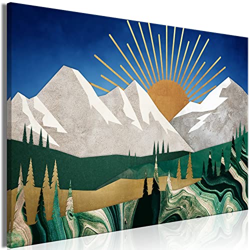 artgeist Acoustic Canvas Wall Art Scandinavian Style 35x24 in - 1pcs Picture with Acoustic Foam Sound Print Artwork Room Acoustics Soundproofing Mountains Sunrise b-C-10295-b-a