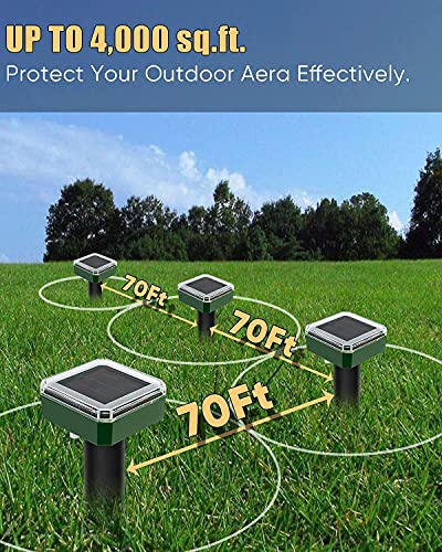 8 Pk Solar Mole Repellent Outdoor Ultrasonic Gopher Control Spikes, Groundhog Repeller Snake Rodent Gopher Spikes Chaser Pest (8) #TOP3
