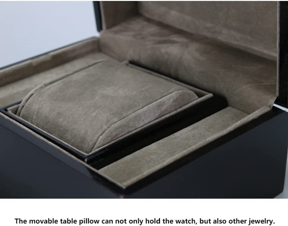 Caja para Guardar Relojes Caja De Almacenamiento Para Relojes, Caja Organizadora Con Soporte Para Estuche De Exhibición De Reloj De Viaje De Madera Con 1 Almohada De Reloj Extraíble Caja Relojes Hombr