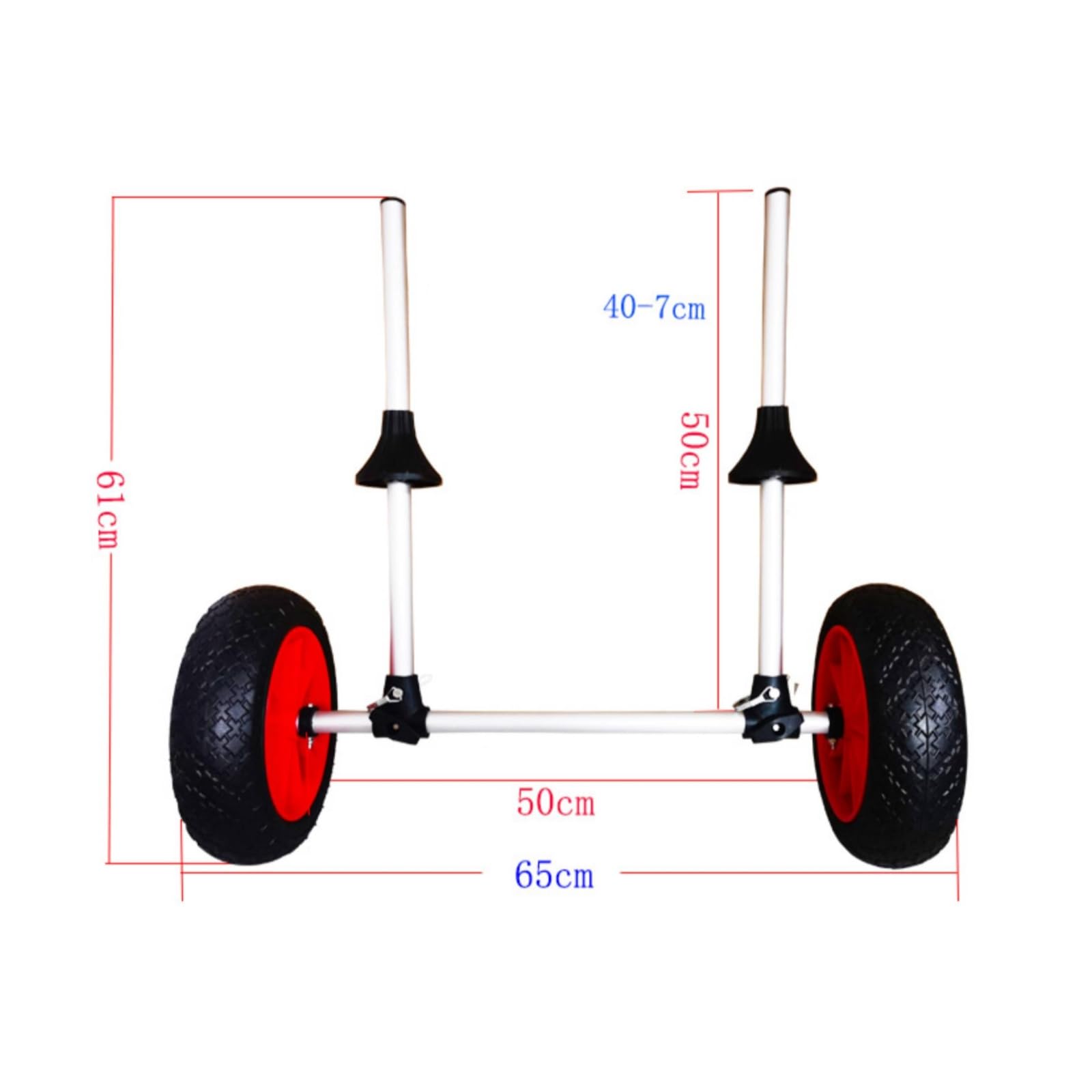 Harilla Carrito Plegable para Kayak con Estructura Aluminio Aviación y Ruedas Goma Grans para Transporte Suave en Suelta y Piedra Acuado para Uso en Ríos