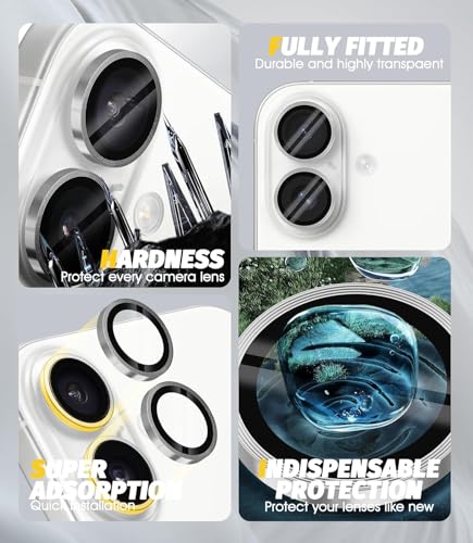 Image of Mobile Camera Lens Protector Compatible for iPhone 16 & iPhone 16 Plus Grey