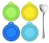 COMTIM Pet Can Covers/Dog Cat Food Can Lids Covers/Silicone Can Lids Universal Size Fit All Standard...